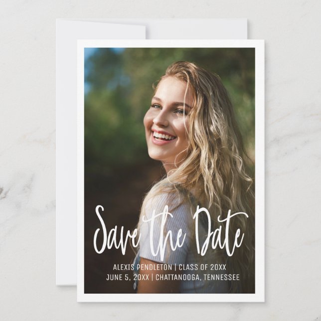 Graduation Photo Save Date High School College Invitation (Front)