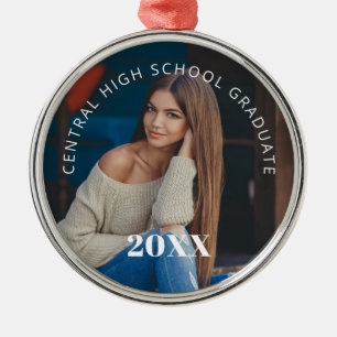 Graduation Photo School Name and Grad Year Memory Metal Tree Decoration