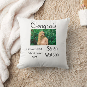 graduation photo simple classic add class year sch cushion