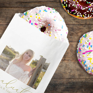 Graduation Photo Simple Elegant Gold Minimalist Favour Bags