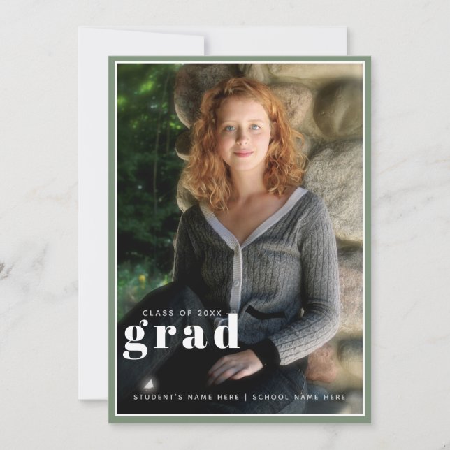 Graduation Photo Simple Modern Invitation (Front)