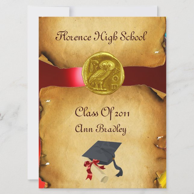 GRADUATION PHOTO TEMPLATE GOLD OWL (Front)