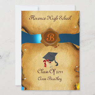GRADUATION PHOTO TEMPLATE PARCHMENT blue Wax Seal