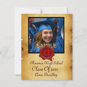 GRADUATION PHOTO TEMPLATE PARCHMENT red Wax Seal