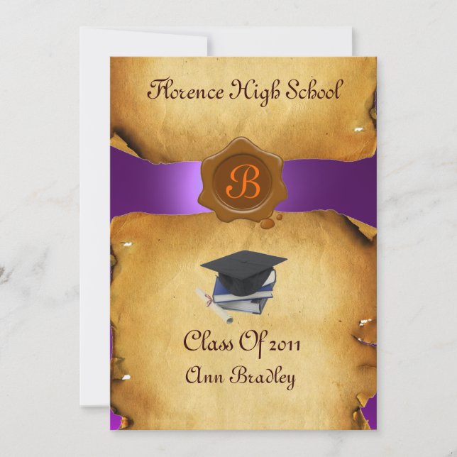 GRADUATION PHOTO TEMPLATE PARCHMENT  Wax Seal (Front)