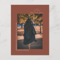 Graduation Photo Terracotta Line Art Thank You  