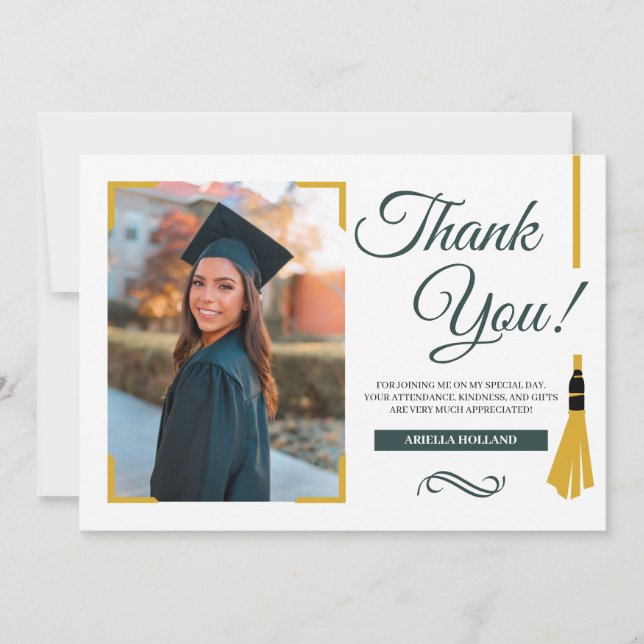 Graduation Photo Thank You Card (Front)