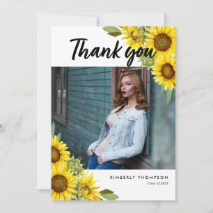 Graduation Photo Thank you Sunflower Script