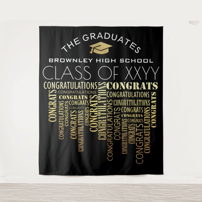 Graduation Photobooth backdrop Tapestry (Front)