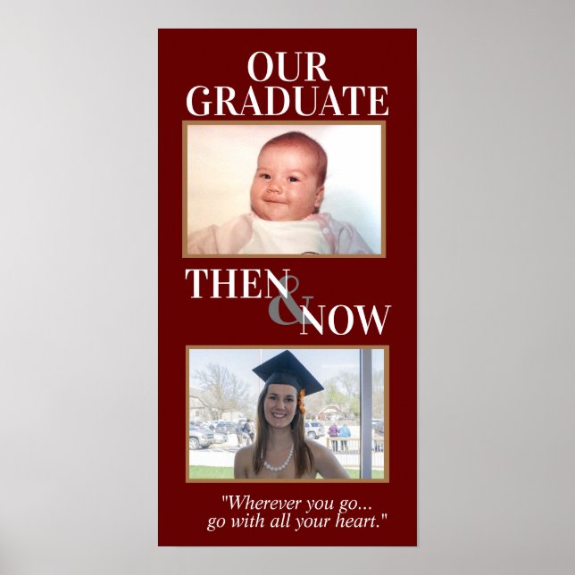 Graduation Picture Frames, Then Now Pictures Poster (Front)