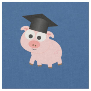 Graduation Pig Fabric