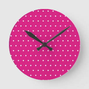 Graduation Pink Polka Dots Hat, Diploma Round Clock