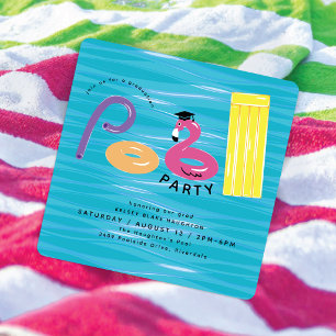 Graduation Pool Party Pool Floats Grad Party Invitation