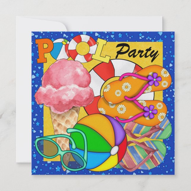Graduation Pool Party - SRF Invitation (Front)