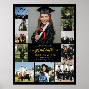 Graduation Portrait Personalized Photo Collage Poster