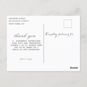 graduation postcard thank you script