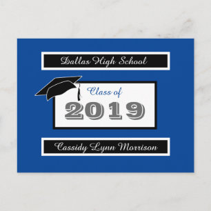 Graduation Postcards Blue & White