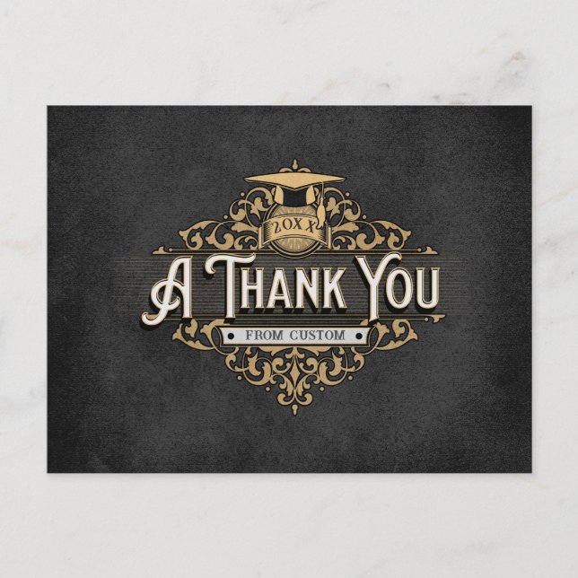 Graduation Postcards, masculine Thank You cards (Front)