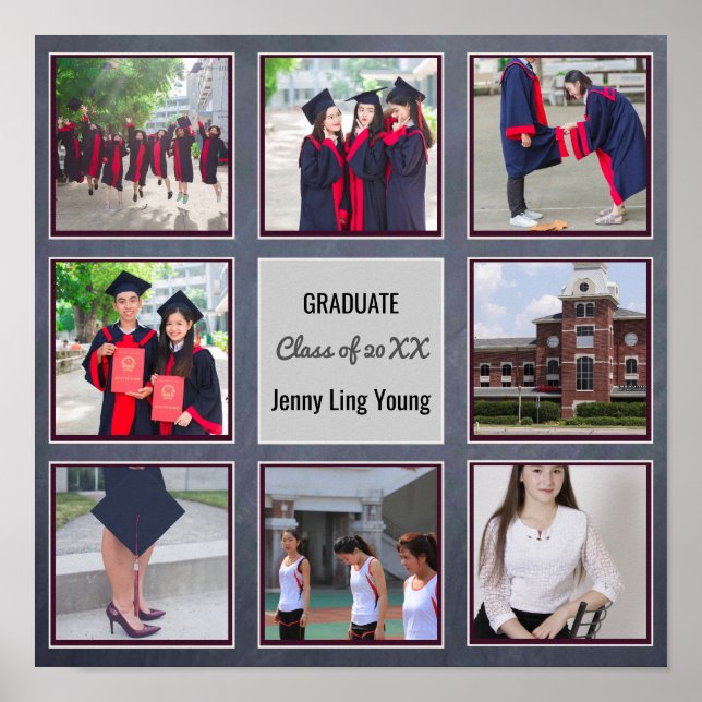 GRADUATION Poster ADD PHOTOS Wall Art Chalkboard (Front)