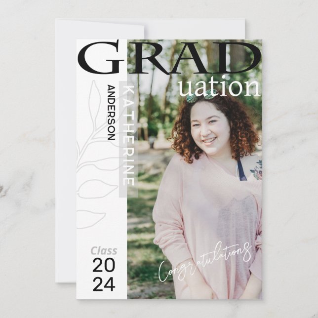 Graduation Poster Styled Photo Holiday Card (Front)