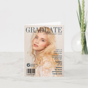 GRADUATION PRETEND MAGAZINE COVER PERSONALIZED INVITATION