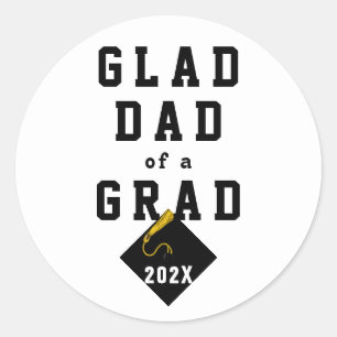 Graduation Proud Dad Classic Round Sticker