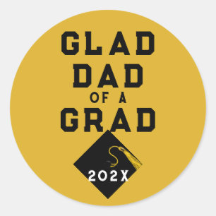 Graduation Proud Dad Classic Round Sticker