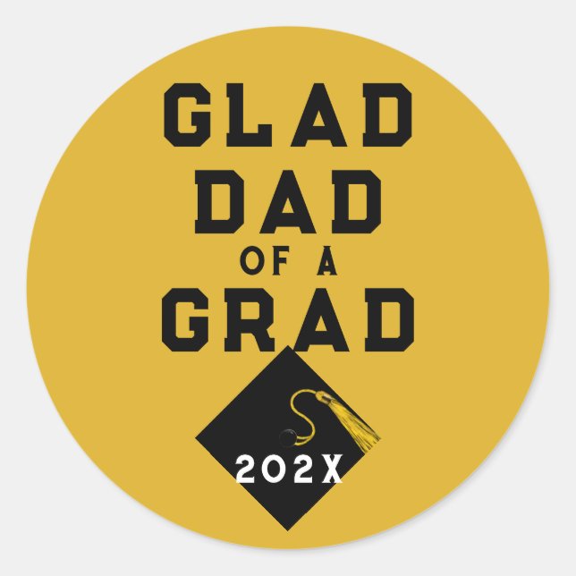 Graduation Proud Dad Classic Round Sticker (Front)