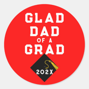 Graduation Proud Dad Classic Round Sticker