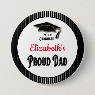 Graduation Proud Dad Parent Daughter Monogram Grad 7.5 Cm Round Badge