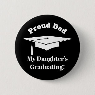 Graduation Proud Parent Dad Graduation Cap Tassel 6 Cm Round Badge