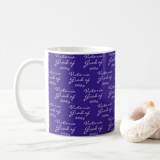 Graduation Purple Personalised Grad Coffee Mug (With Donut)