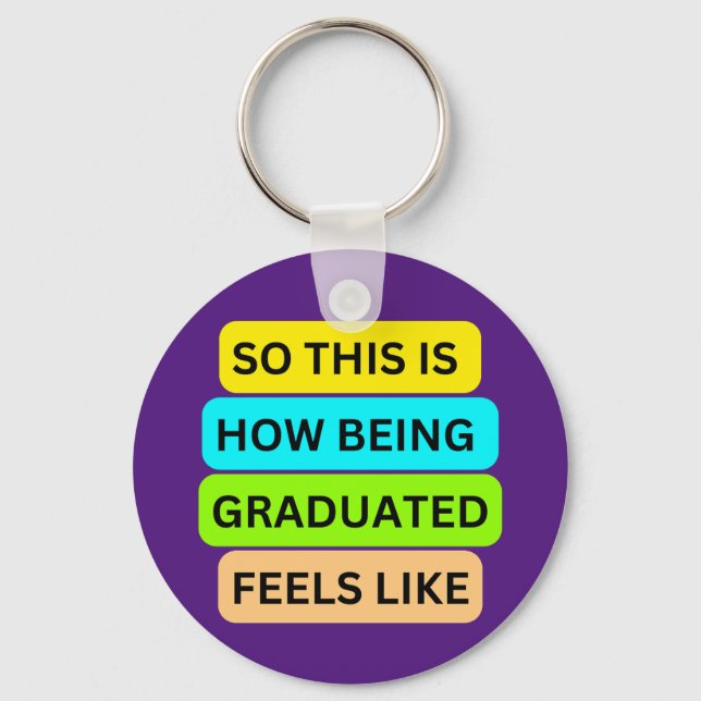Graduation purple round keychain  SO_THIS_IS_HOW_B (Front)