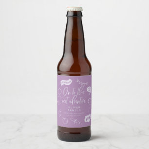 Graduation Quirky Doodle Next Adventure Purple Beer Bottle Label