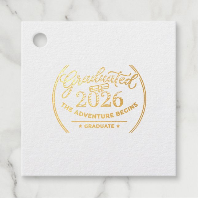 Graduation Quote Square Tag (Front)