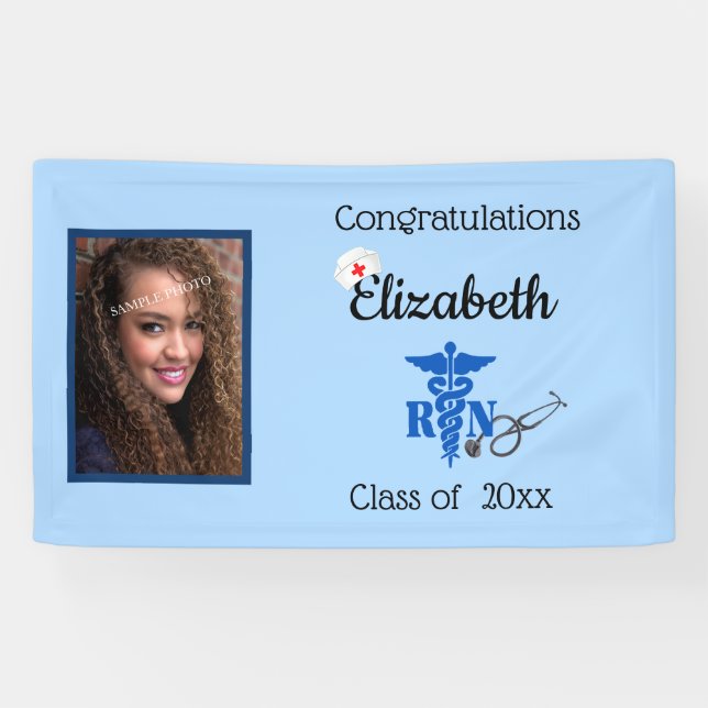 Graduation, R N, Registered Nurse, Cap, Custom Banner (Horizontal)