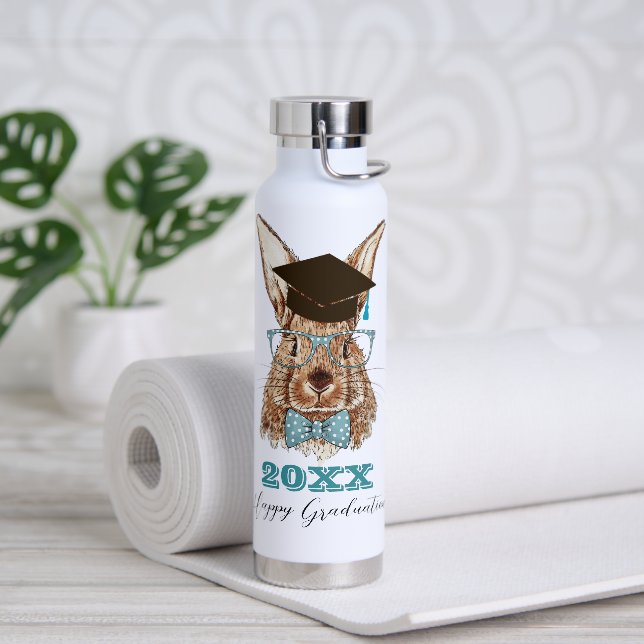 Graduation Rabbit Custom Water Bottle  (Yoga)