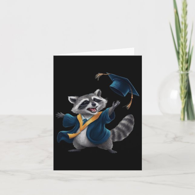 Graduation Racoon  Card (Front)