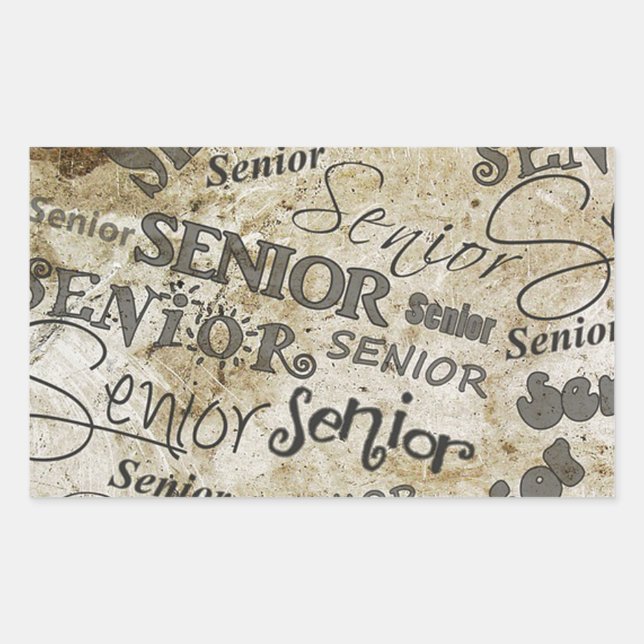 graduation rectangular sticker (Front)