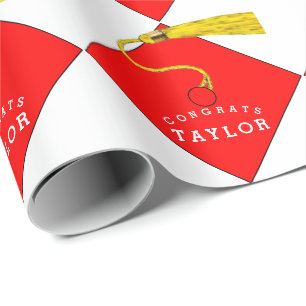 Graduation Red Gift Wrapping Paper