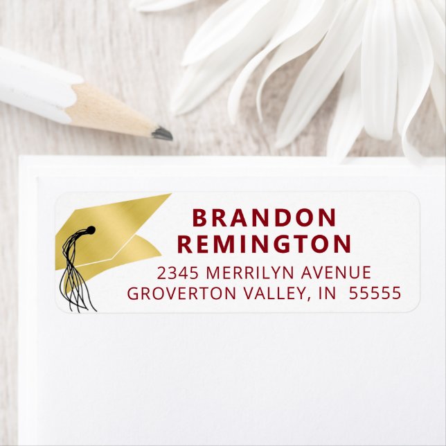 Graduation Red Gold Faux Metallic Foil (Insitu)