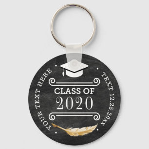 Graduation Retro Chalkboard Personalised Key Ring