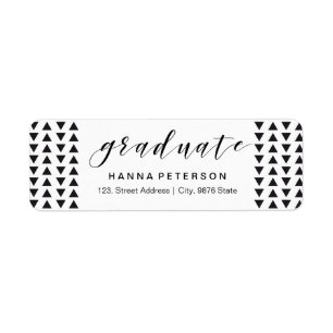 Graduation return address label triangles pattern