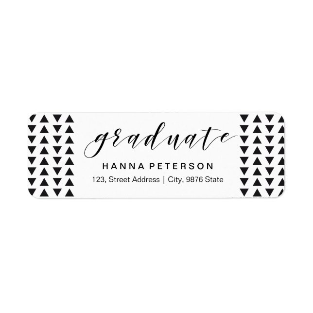 Graduation return address label triangles pattern (Front)