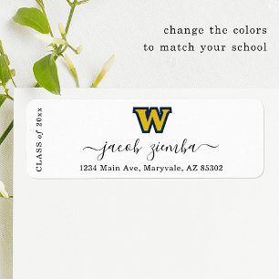 Graduation Return Address Label with School Logo