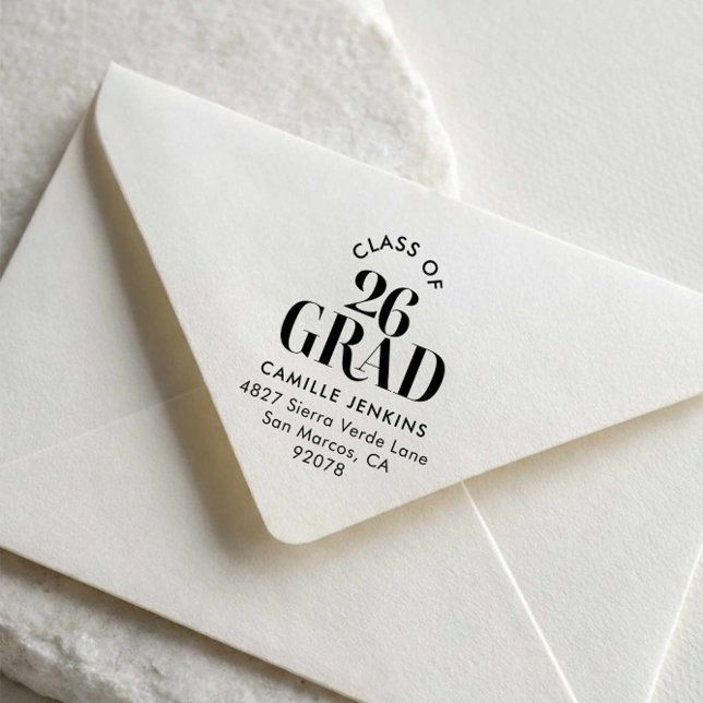 Graduation Return Address Stamp Class of 2026 (Modern Class of 26 Return address stamp)