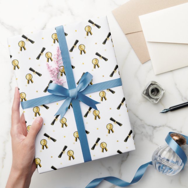 Graduation Ribbon Stars Wrapping Paper (Gifting)