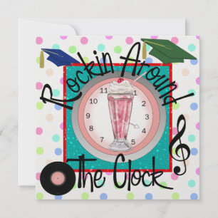 Graduation Rockin' Around the Clock Party - SRF Invitation
