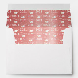 Graduation Rose Gold Class of 2021 Pattern Address Envelope