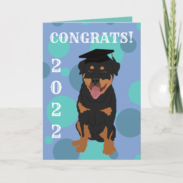 Graduation Rottweiler Card (Front)